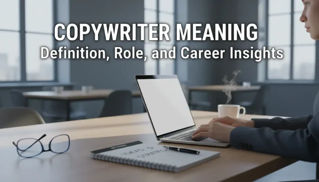 Copywriter working on content draft