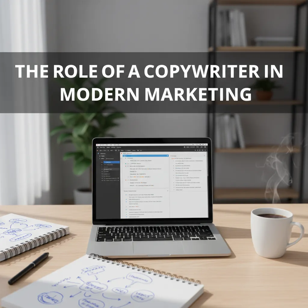 Copywriter working on marketing content