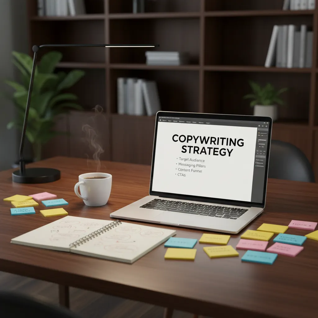 Copywriting strategy planning desk