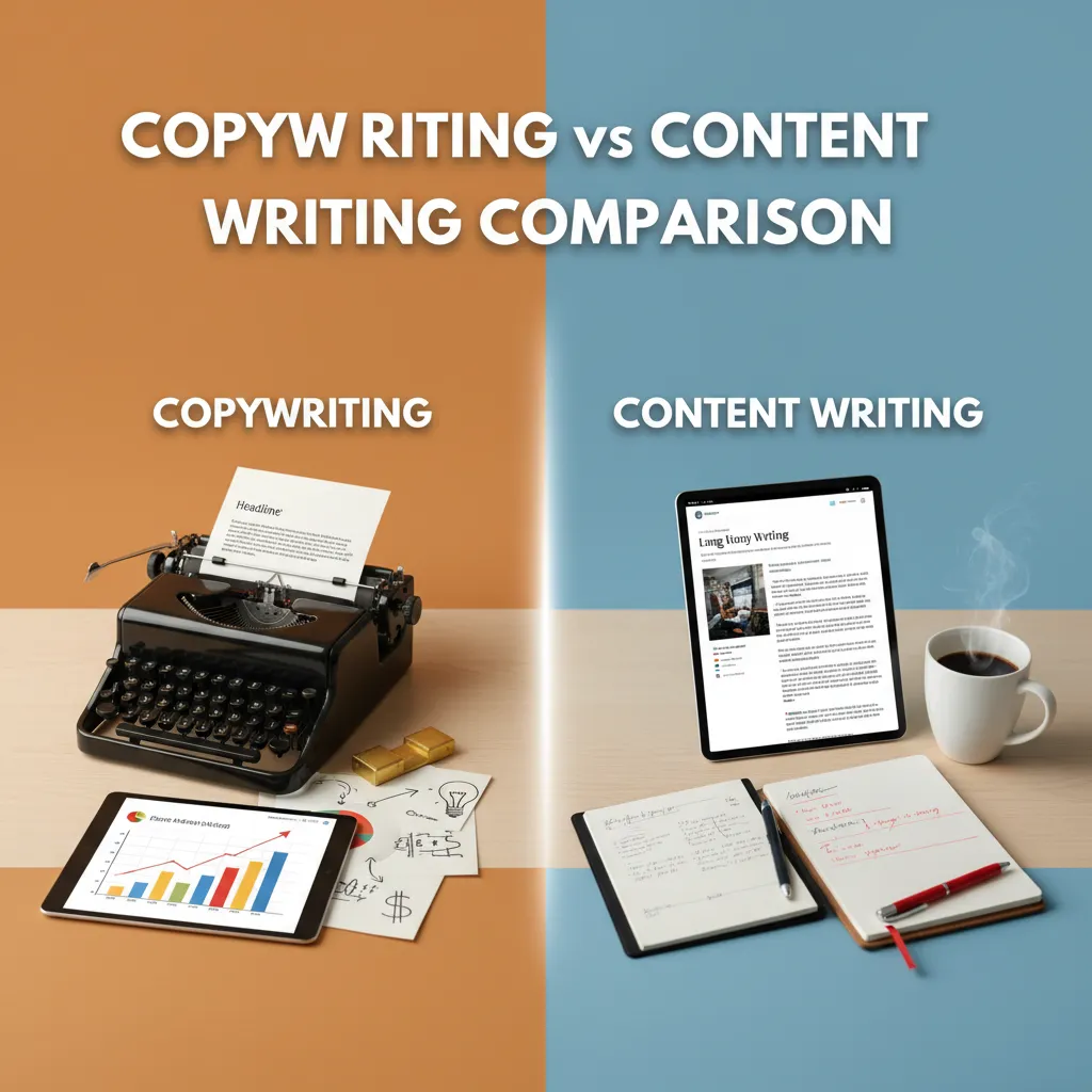 Copywriting vs content writing comparison